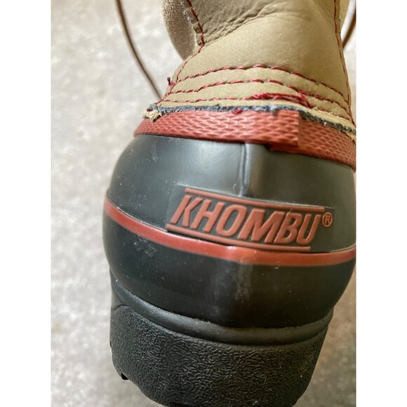 Khombu Lined Winter Boots Brown Lace Up Rubber Bottom Mid Calf Faux Fur Lined 7 - Picture 11 of 13